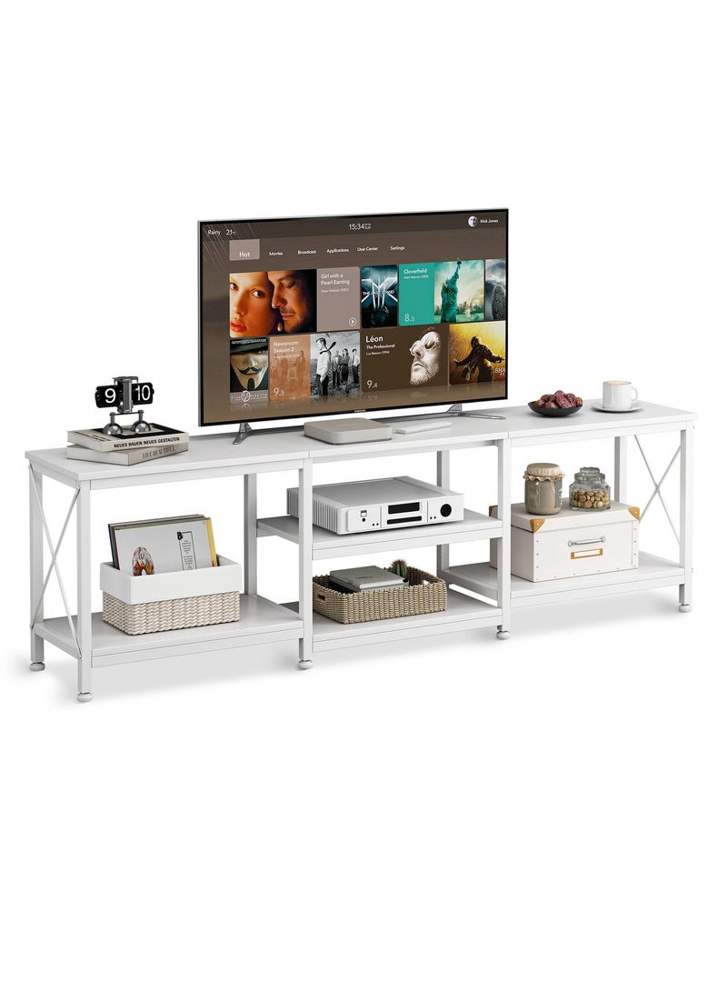 Zanotta 180*40*60cm TV Table TV Stand Table For TV Up To 75 Inch Storage Shelves Entertainment Center and TV Console Table for Home Living Room White - Image 1