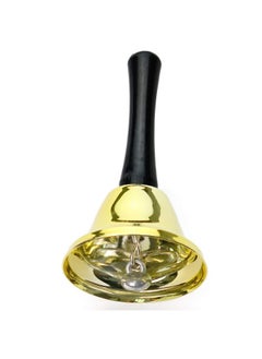 Skeleteen Gold Ringing Hand Bell - Loud Metal Handheld Ring Tea Bell For Calling Attention And Assistance  - Image 1