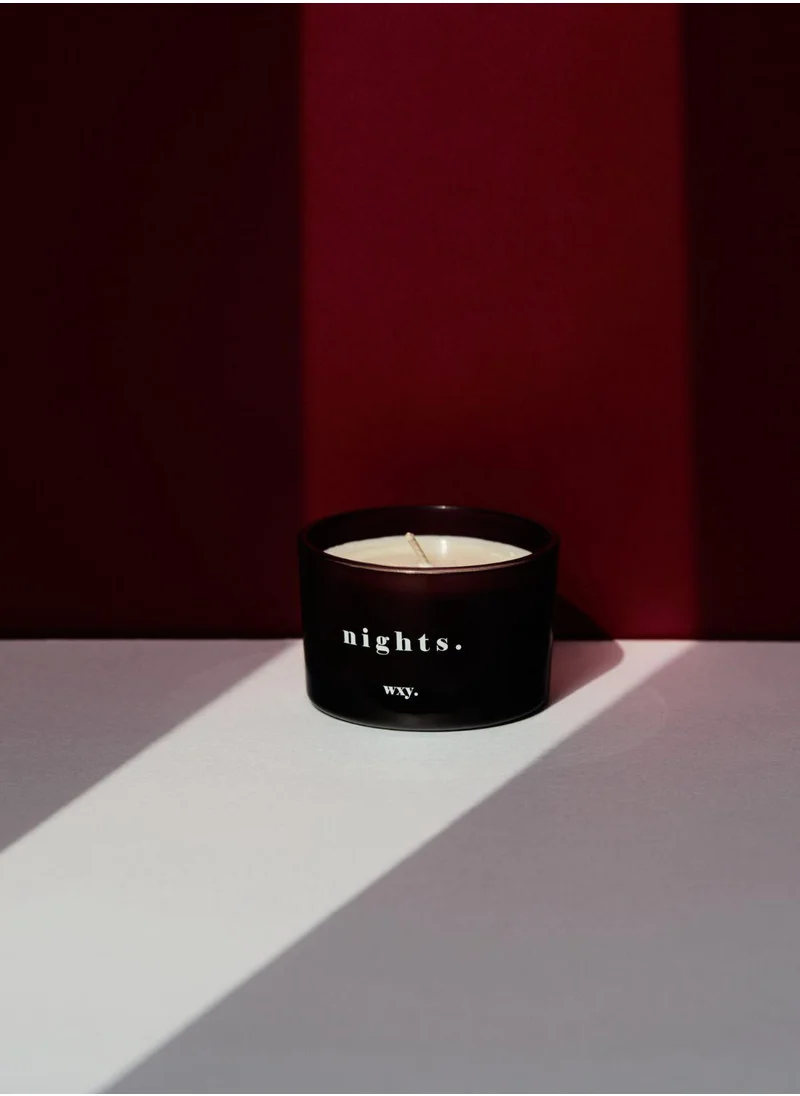 WXY Classic 3oz Candle - Nights -  Bourbon Sugar and Tobacco Leaf- Glass base -premium scented candle -