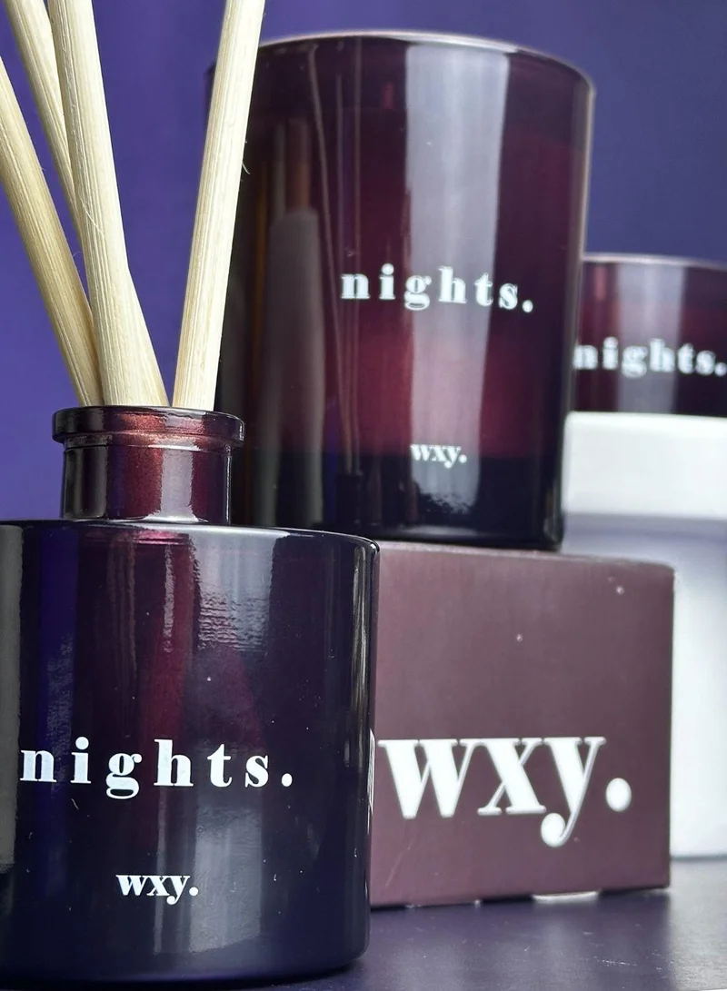 WXY Classic 3oz Candle - Nights -  Bourbon Sugar and Tobacco Leaf- Glass base -premium scented candle -