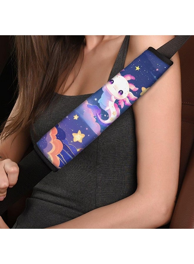 AFPANQZ Galaxy Axolotl Car Seat Belt Pads Covers Harness Vehicle for Adults Kids 1 Pair/Set Safety Seatbelt Cushion Pads Kit Shoulder Straps Pads for Bags - Image 4