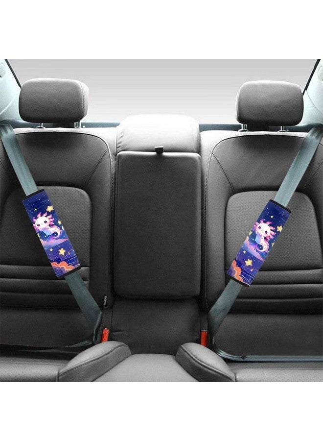 AFPANQZ Galaxy Axolotl Car Seat Belt Pads Covers Harness Vehicle for Adults Kids 1 Pair/Set Safety Seatbelt Cushion Pads Kit Shoulder Straps Pads for Bags - Image 2