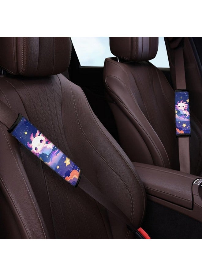 AFPANQZ Galaxy Axolotl Car Seat Belt Pads Covers Harness Vehicle for Adults Kids 1 Pair/Set Safety Seatbelt Cushion Pads Kit Shoulder Straps Pads for Bags - Image 3