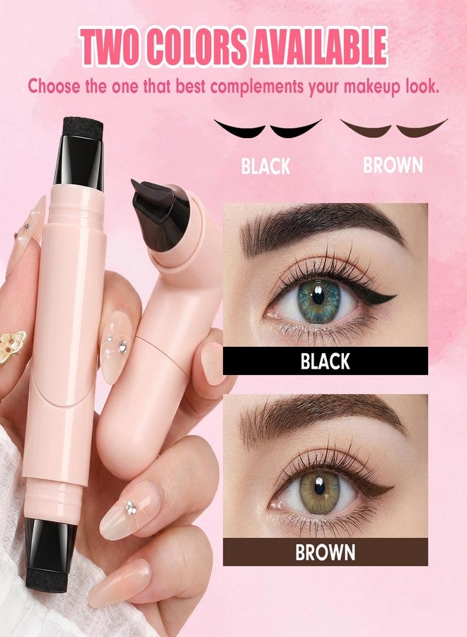 Fanterday Winged Eyeliner Stamp Pen - Dual-Ended Waterproof & Long Lasting & Smudge Proof Liquid Eye Liner Stamp, Gel Eye Pencil Eye Makeup Pen for Beginners, Create Perfect Cat Eye (Black) - Image 5
