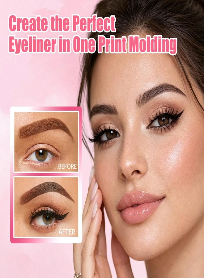 Fanterday Winged Eyeliner Stamp Pen - Dual-Ended Waterproof & Long Lasting & Smudge Proof Liquid Eye Liner Stamp, Gel Eye Pencil Eye Makeup Pen for Beginners, Create Perfect Cat Eye (Black) - Image 2