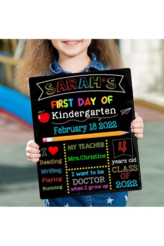 اليوم الأول اليوم الأخير من المدرسة مزدوجة الجانب سبورة التوقيع - Image 2