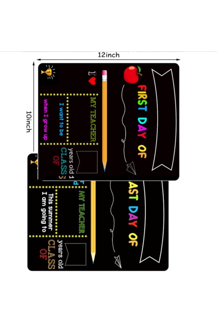 اليوم الأول اليوم الأخير من المدرسة مزدوجة الجانب سبورة التوقيع - Image 3