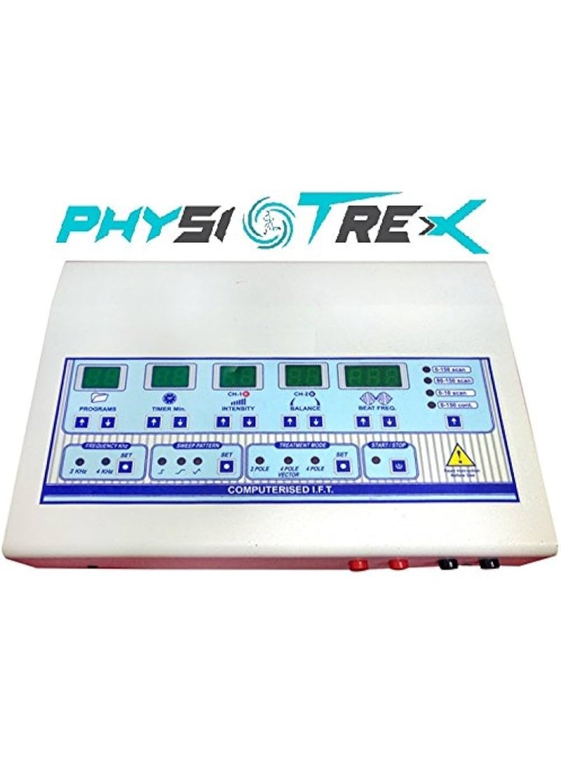 PHYSIOTREX جهاز PHYSIOTREX IFT للعلاج الطبيعي (العلاج بالتيار المتداخل) - طراز رقمي يضم 65 برنامجاً - ضمان لمدة عام - اللون: أبيض. - Image 2