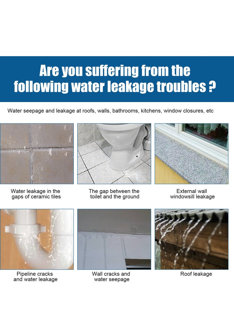 Jue-Fish Transparent Waterproof Adhesive Transparent Waterproof Coating Bathroom Balcony Free Smashing Brick Roof Leakproof Adhesive 100g + Brush (boxed) - Image 4