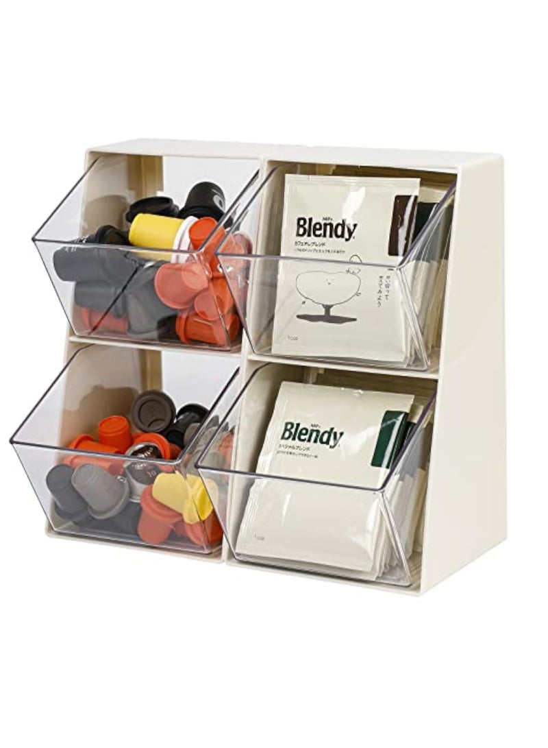 Arabest Coffee Capsule Storage Holder, Acrylic Storage Organizer, Clear Tea Bags Storage Organizer for K Cups, Tea Bags, Creamer, Sugar Bags, Capsule (2 Pack)  - Image 1
