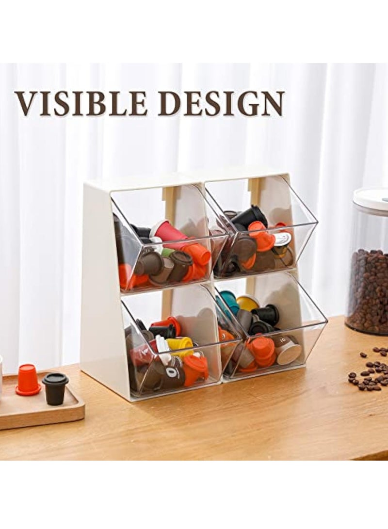 Arabest Coffee Capsule Storage Holder, Acrylic Storage Organizer, Clear Tea Bags Storage Organizer for K Cups, Tea Bags, Creamer, Sugar Bags, Capsule (2 Pack)  - Image 4