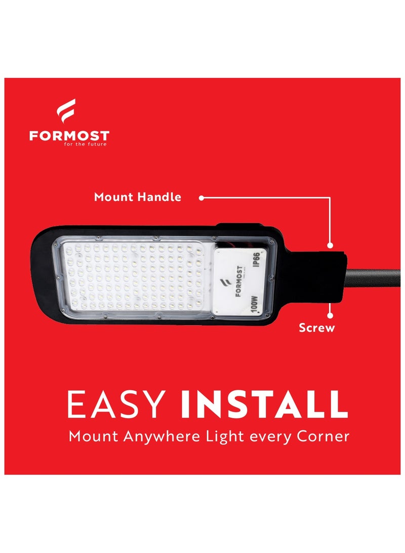 FORMOST FORMOST LED Street Light Cool White | IP66 Water Proof Outdoor Light | Slim & Compact Design | Aluminium Heat Sink | Excellent Quality Classic Power Saving | High Voltage Protection (Pack of 2, 50W)  - Image 5