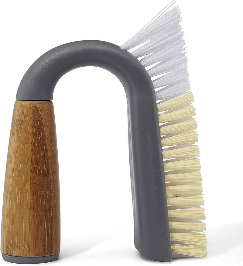 Mastrad Full Circle Grunge Buster Grout & Tile Scrub Brush, Grey - Image 1