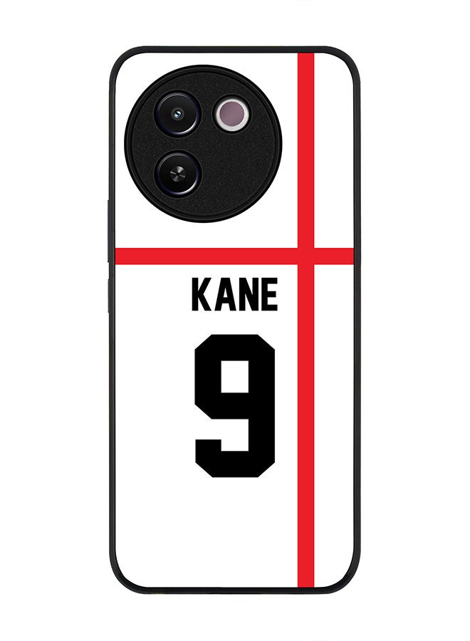 Stylizedd Rugged Black edge case for Vivo V30e, Slim fit Soft Case Flexible Anti Drop TPU Gel Thin Cover - Football Team - England, Player Name - Kane - Image 1