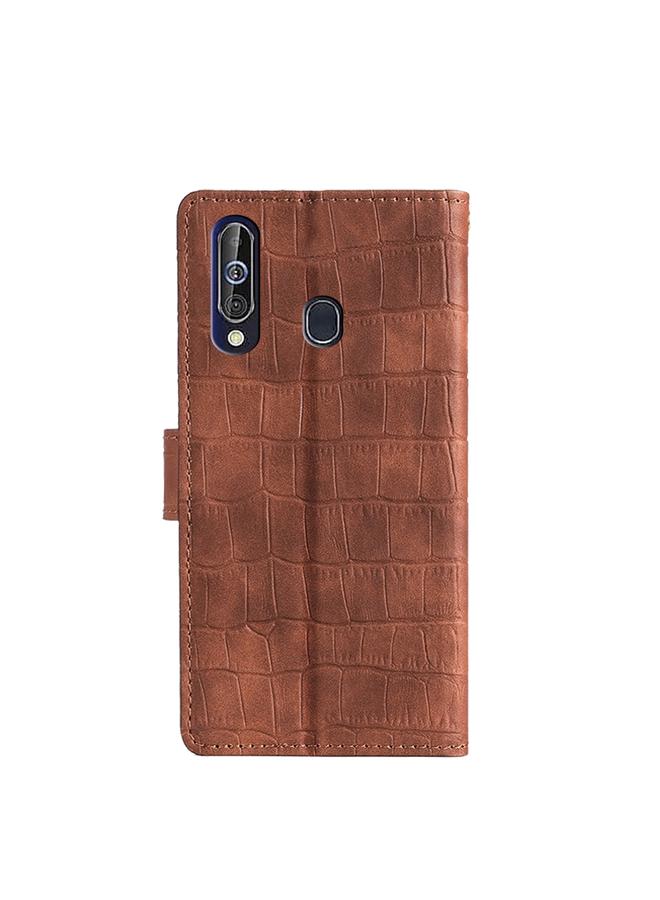 إيروريكس جراب لهاتف Samsung Galaxy A60 مصنوع من جلد البولي يوريثان بملمس جلد التمساح مع مشبك مغناطيسي وغطاء قابل للطي أفقيًا مع حامل وفتحات للبطاقات ومحفظة - Image 3