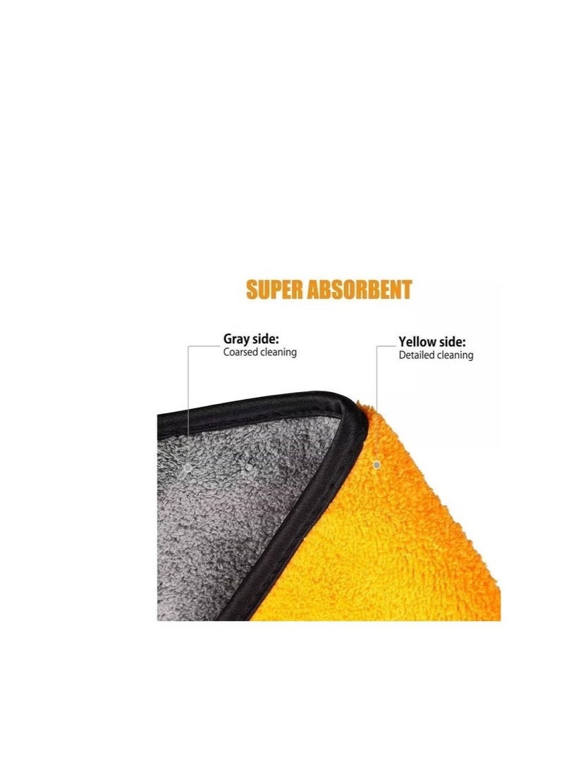 lebonaer Car Towel Microfiber Cleaning Cloth Pack of 3 with Washing Sponge- Multipurpose Towel for Washing Drying Dusting - Image 3