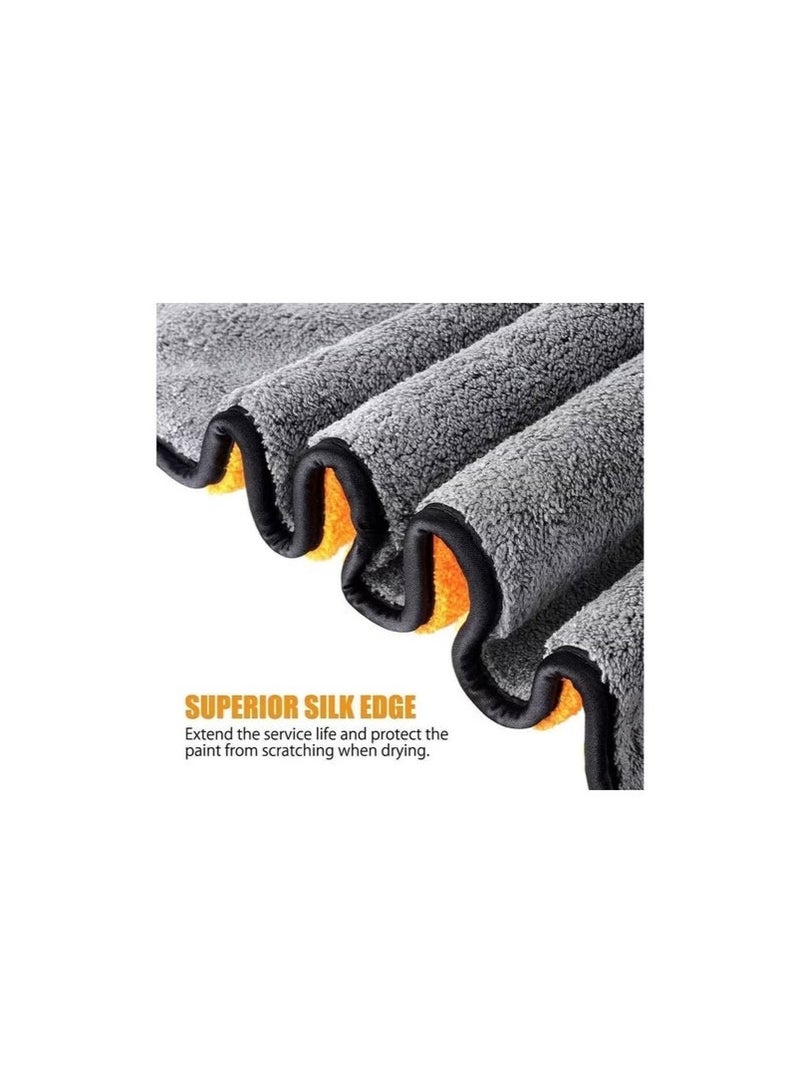 lebonaer Car Towel Microfiber Cleaning Cloth Pack of 3 with Washing Sponge- Multipurpose Towel for Washing Drying Dusting - Image 4