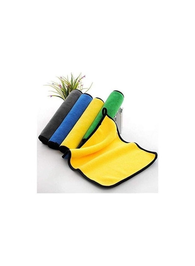 lebonaer Car Towel Microfiber Cleaning Cloth Pack of 3 with Washing Sponge- Multipurpose Towel for Washing Drying Dusting - Image 2