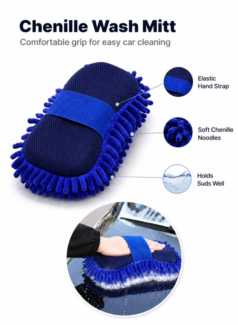 lebonaer Car Towel Microfiber Cleaning Cloth Pack of 3 with Washing Sponge- Multipurpose Towel for Washing Drying Dusting - Image 5