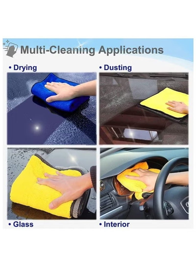 lebonaer Car Towel Microfiber Cleaning Cloth Pack of 3 with Washing Sponge- Multipurpose Towel for Washing Drying Dusting - Image 4