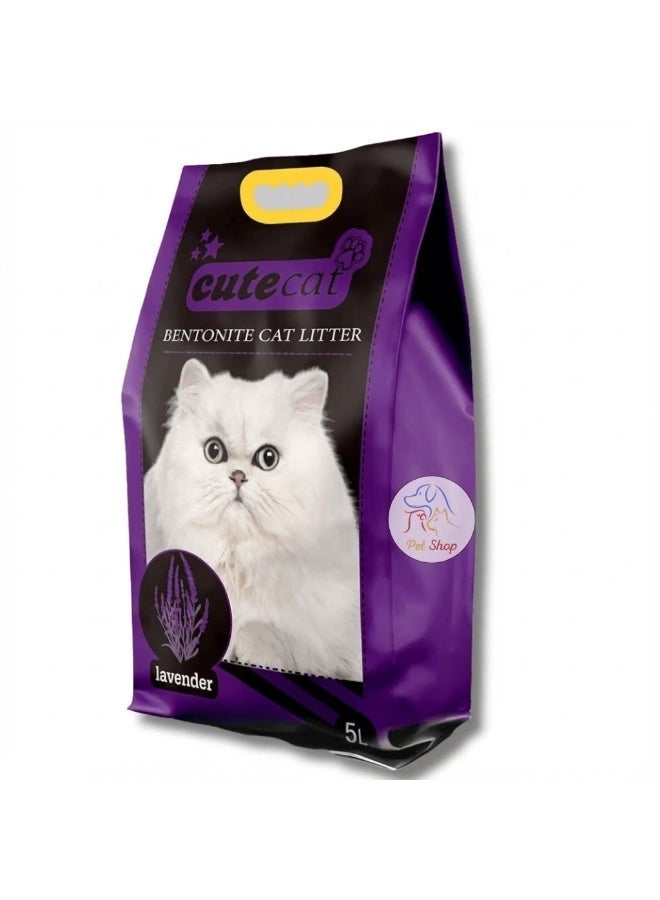 CUTE CAT Lavender scented cat litter is a healthy litter made from high-quality natural bentonite clay. - Image 2
