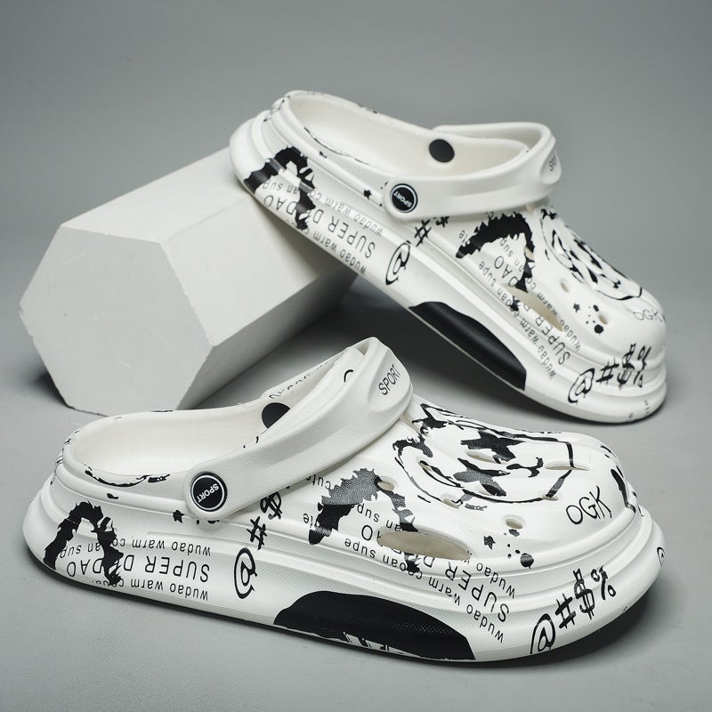 Summer Indoor Non-Slip Outdoor Sports Home Slippers With A Thick Sole And Trendy Design For Couples, Men'S Clogs - Image 2