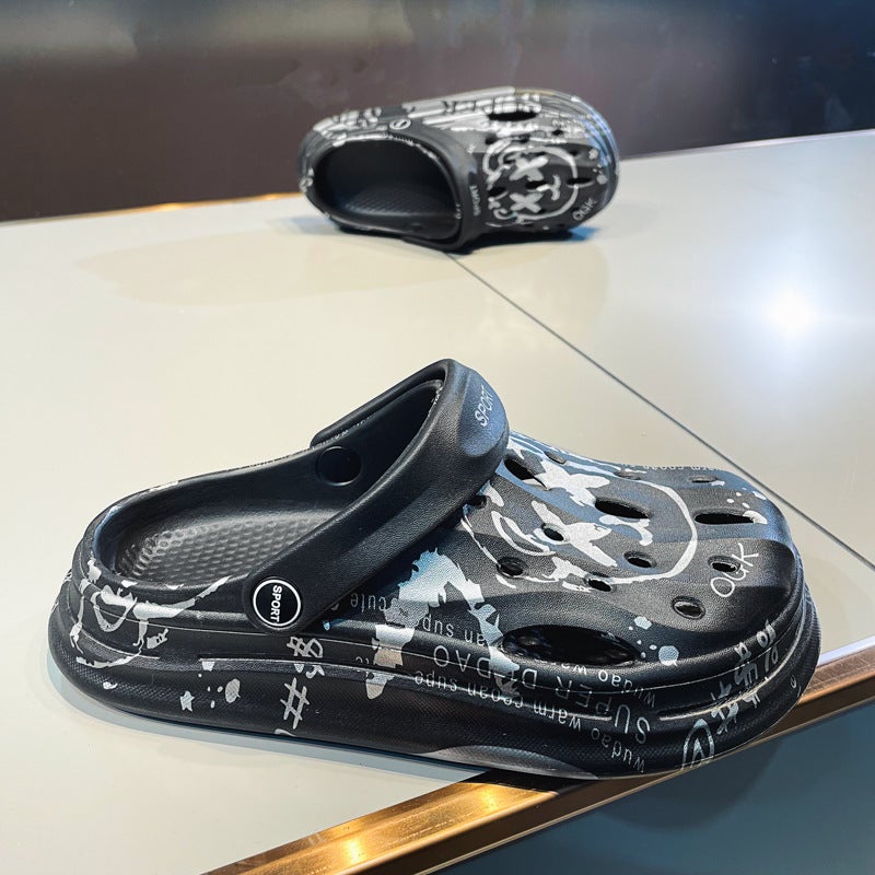 Summer Indoor Non-Slip Outdoor Sports Home Slippers With A Thick Sole And Trendy Design For Couples, Men'S Clogs - Image 4