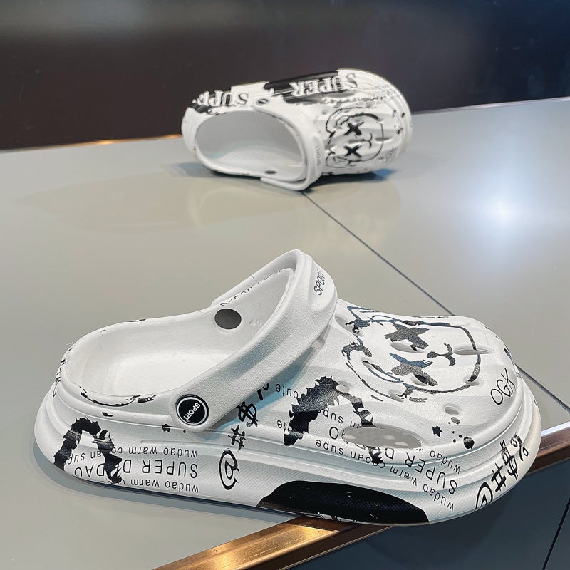 Summer Indoor Non-Slip Outdoor Sports Home Slippers With A Thick Sole And Trendy Design For Couples, Men'S Clogs - Image 3