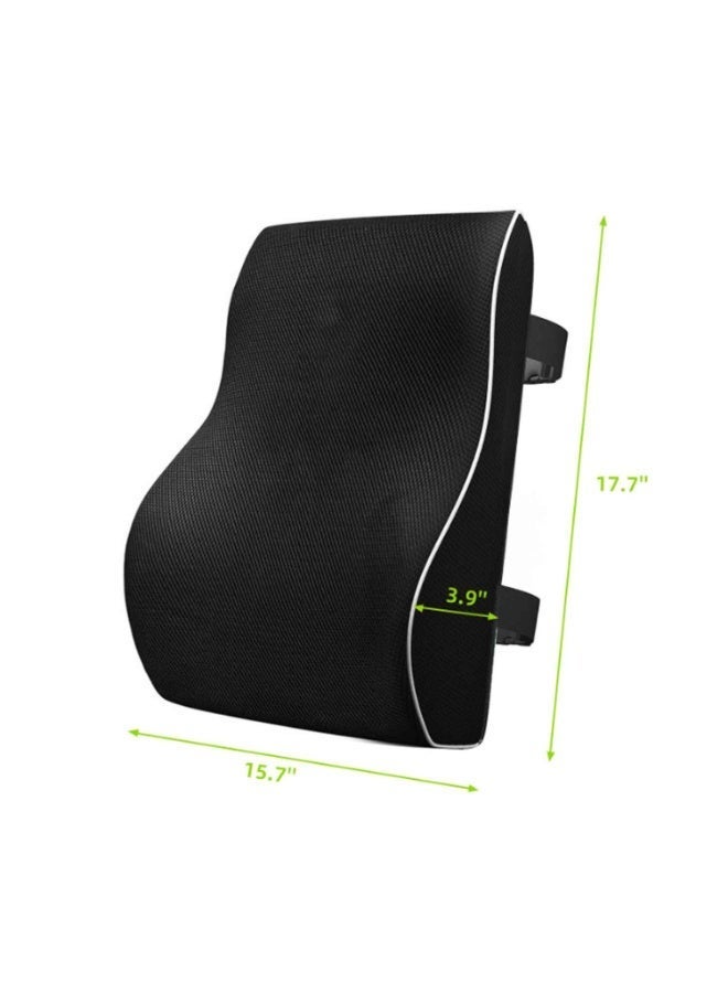Lumbar Support Pillow,for Office Chair,Memory Foam Back Cushion for Back Pain Relief Improve Posture,Large Back Pillow for Car, Computer Chair, Recliner Breathable Mesh Cover,Double Adjustable Straps - Image 4