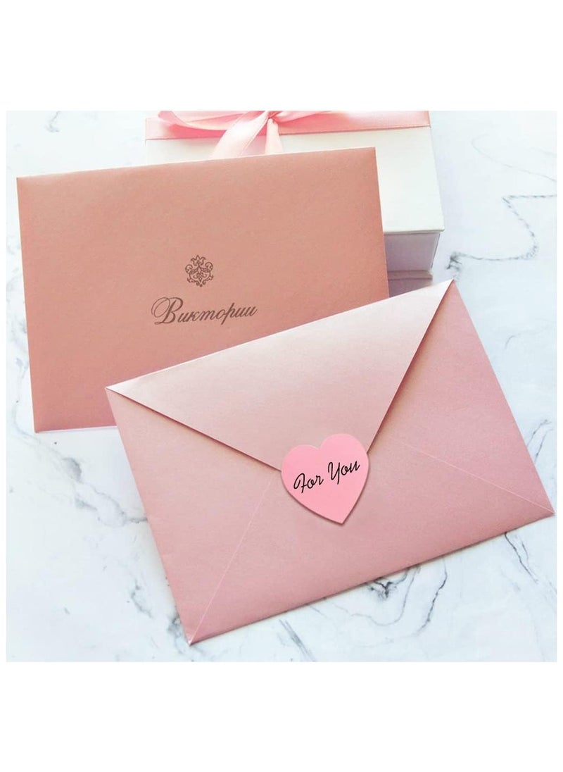 1500 Labels Pink Heart Stickers 1 inch Heart Coding Shape Paper Labels for Wedding Anniversaries Invitation Envelopes Cute Decals for Water Bottle Packaging