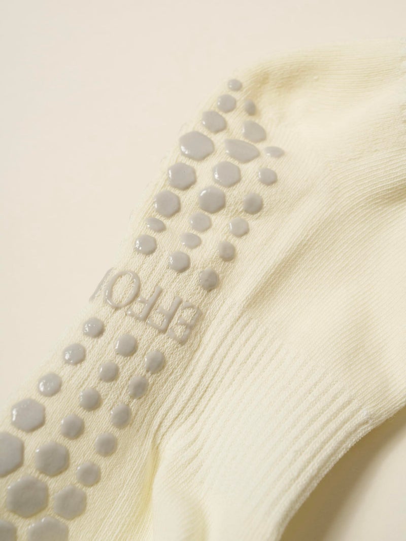 Shapes Studio Cropped Crew Grip Socks, Cropped Crew Lemon Baby Blue,Tomato, Non-Slip Yellow Dots, for Pilates, Barre, Yoga (Cropped Crew Mini Flower) - Image 5
