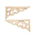 MUXSAM Wood Carved Corners Appliques Onlays, 2-Pair Unpainted Wood Caravings Decals for Cabinet Dresser Cupboard - Image 2