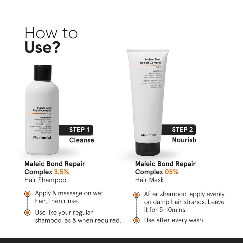 Minimalist Hair Mask For Frizzy Hair Repairing Dry Damaged  Dull Hair  Maleic Bond Repair Complex 05 with Transglutaminase Amino Acids  Ceramides  For Damaged  Treated Hair  Controls Frizzy Hair  For Women  Men  200 gm - Image 5