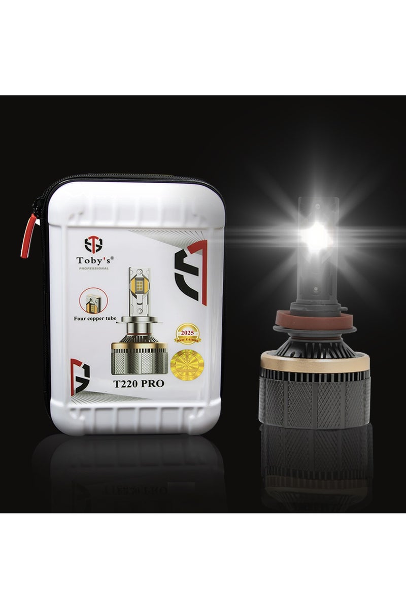 توبيز مجموعة مصابيح أمامية LED أصلية مختبرة من Toby's T220 Pro H11 بقوة 440 واط/زوج، مقاومة للماء، ألوان زاهية مع درجة حرارة 6500 كلفن - Image 2