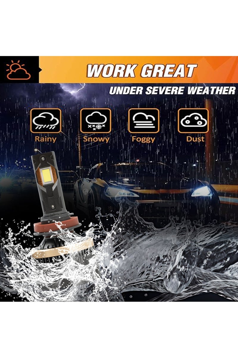 توبيز مجموعة مصابيح أمامية LED أصلية مختبرة من Toby's T220 Pro H11 بقوة 440 واط/زوج، مقاومة للماء، ألوان زاهية مع درجة حرارة 6500 كلفن - Image 5