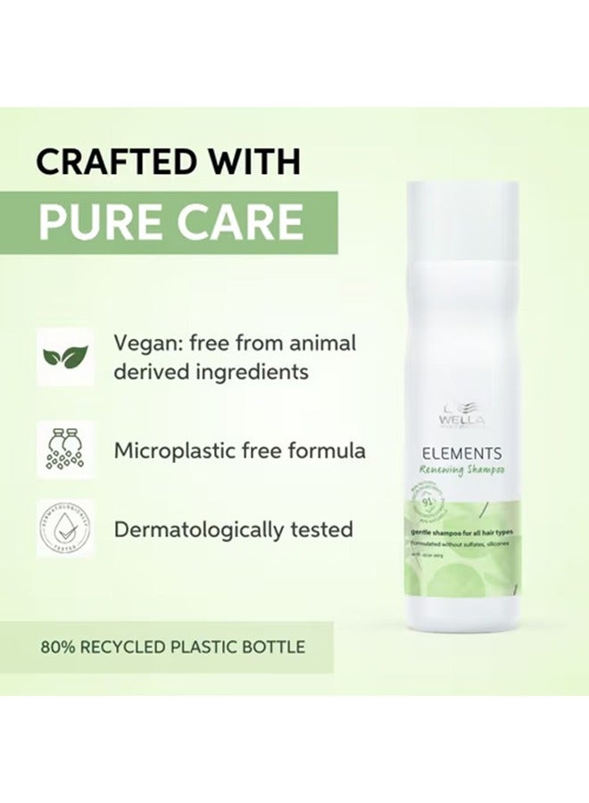 Wella Professionals شامبو إليمينتس المتجدد - تركيبة خالية من الكبريتات لاستعادة حيوية الشعر ولمعانه مع الألوة فيرا (250 مل) - Image 3