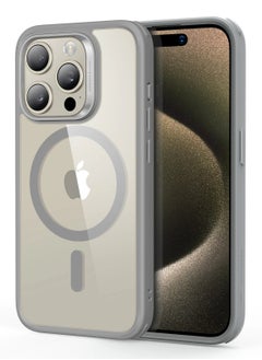 ESR ESR Classic Hybrid Case (HaloLock), Compatible with iPhone 15 Pro Max, Clear Grey  - Image 1