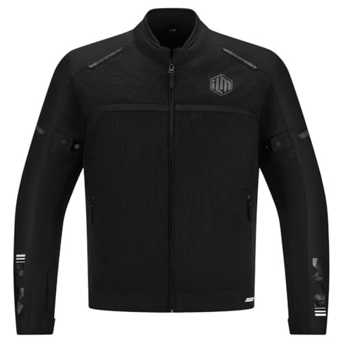 ILM Motorcycle Riding Jacket with Mesh CE Armor and Detachable Thermal Liner Dual Sport All Season for Men Model JAM1(Black, Large) - Image 1