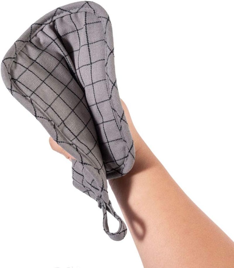 lifaith 100 Cotton Kitchen Everyday Basic Pot Holder Heat Resistant Coaster Potholder for Cooking and Baking 7 x 7Inch Set of 3 Dark Grey Plaid - Image 5