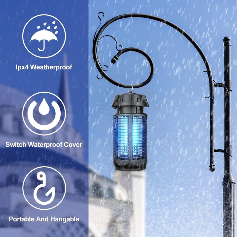 HI-FINE Bug Zapper, 20W/4000v Electric Mosquito Zapper Portable Mosquito Killer Lamp Waterproof Fly Trap Insect Killer for Indoor and Outdoor Home Backyard Camp Site Garden - Image 3