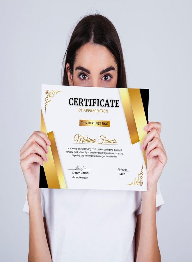 AanyaCentric Pack of 20units A4 Size 8.3 x 11.7Inch Self Fill-in Certificate of Appreciation Pre-Printed on Glossy Photo Paper Recognition Achievement Completion Award for Student Employee Trainee - Image 4