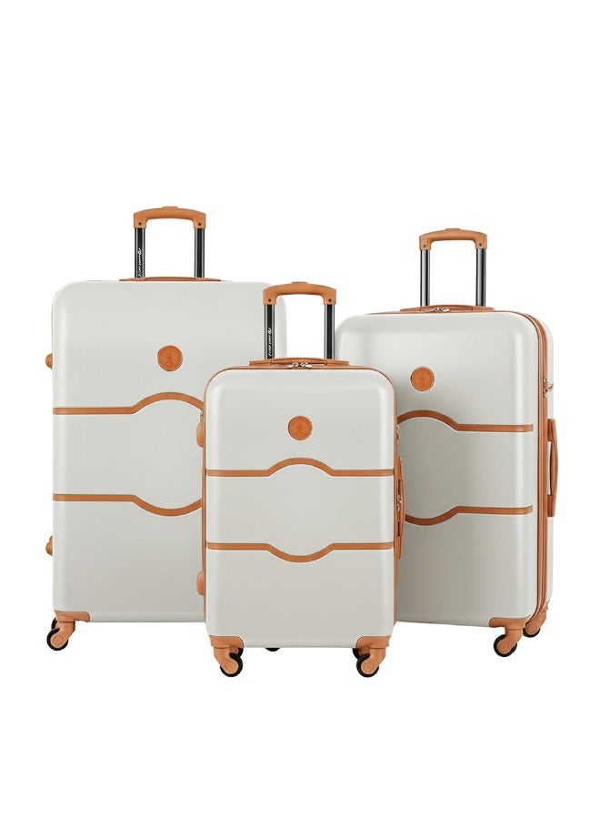 Eagle Express Iconic 3 Piece Luggage Set 20/24/28 Inch Pure White, ABS Hard Shell Trolley Suitcase Set with Lightweight Travel Design, Cabin & Check-In Luggage, 360 Spinner Wheels, Secure Lock System and 2 Year Warranty - Image 1