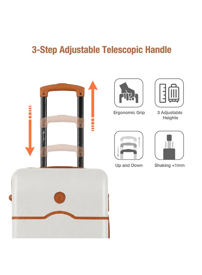 Eagle Express Iconic 3 Piece Luggage Set 20/24/28 Inch Pure White, ABS Hard Shell Trolley Suitcase Set with Lightweight Travel Design, Cabin & Check-In Luggage, 360 Spinner Wheels, Secure Lock System and 2 Year Warranty - Image 4