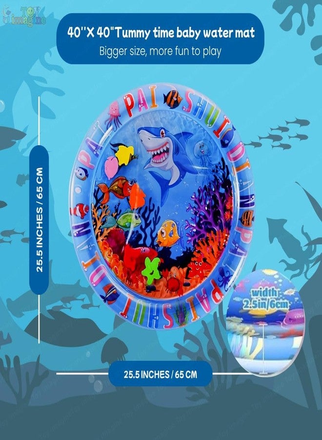 Buyntry Baby Kids Water Play Mat Toys Inflatable Tummy Time Leakproof Water Play Mat, Fun Activity Play Center Indoor and Outdoor Water Play Mat for Baby Random Design (Circle Water Mat) - Image 2
