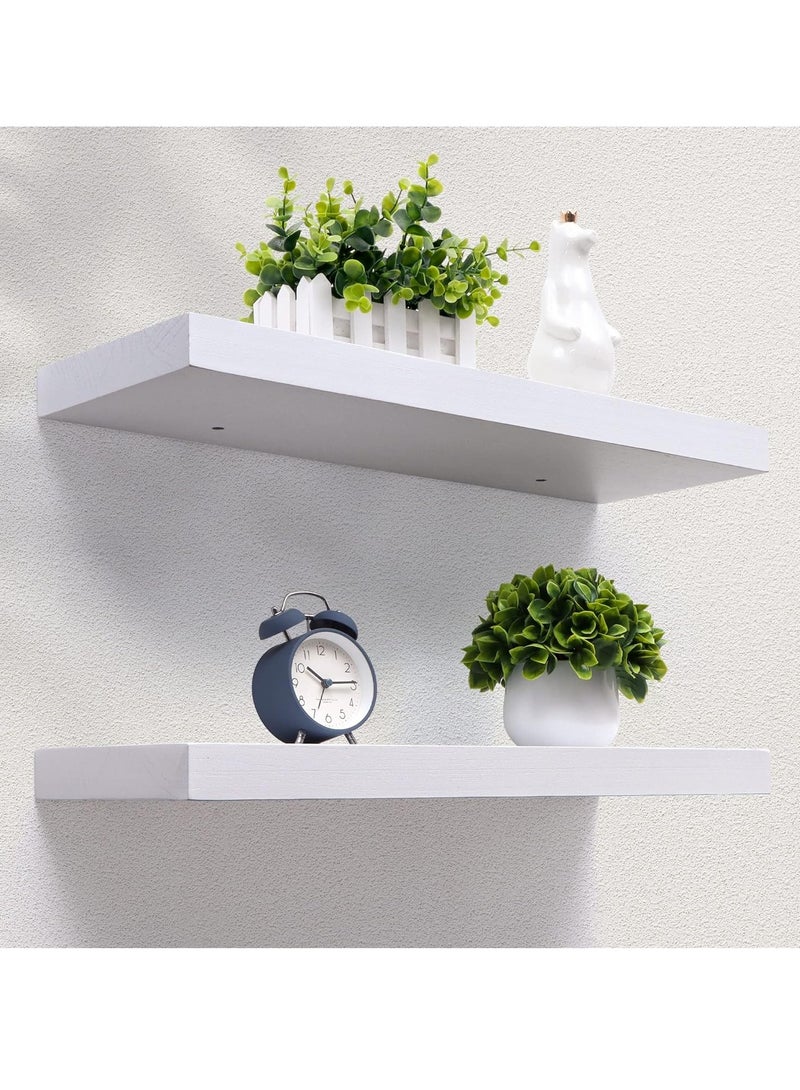 DubaiGallery Floating Wall Mounted Shelves, Set of 2 Display Ledge Storage Shelves Bedroom Office Kitchen Living Room, Modern Home Decor, Trophy Display, Photo Frames - Image 2