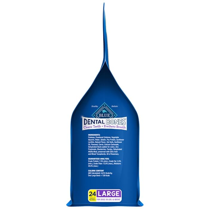 Blue Buffalo Dental Bones Large Natural Dental Chew Dog Treats Bag Jumbo Pack - Image 2