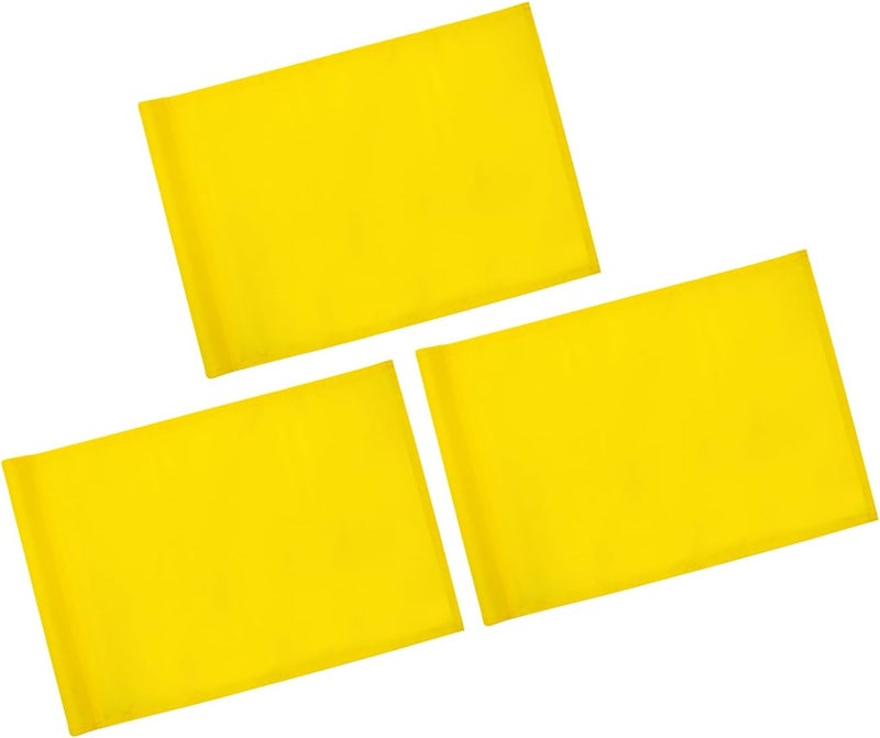 KINGTOP Golf Flag 20x14 Inch - Plain Yellow, 420D Nylon, Tube Inserted - Standard Putting Green Flags for Driving Range, Backyard Practice, Golf Courses, Country Club, 3-Pack - Image 1