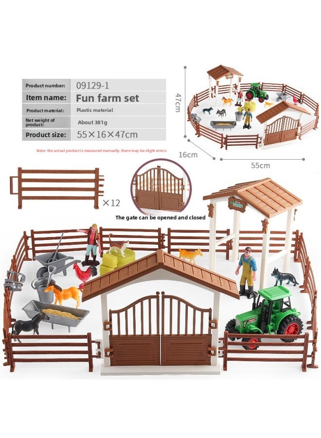 Children's Micro-landscape Ornaments Toys Cowshed Farm Small Animal Model Simulation Fence Accessories Animal Sand Table Toys 