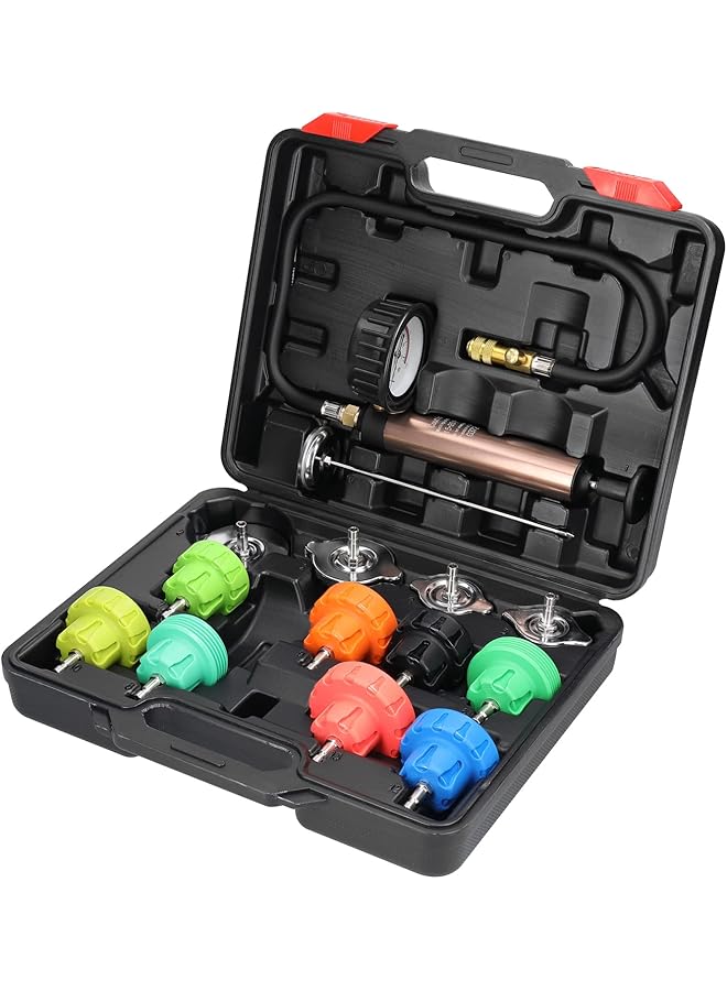Bisofice Leak Detector,Universal Car Tanks Leak Detection Automotive Leakage Detector Tool Radiator Water Pressure Tester Auto Air Conditioning Cooling Coolant Vacuum Purge Tool Kit - Image 1