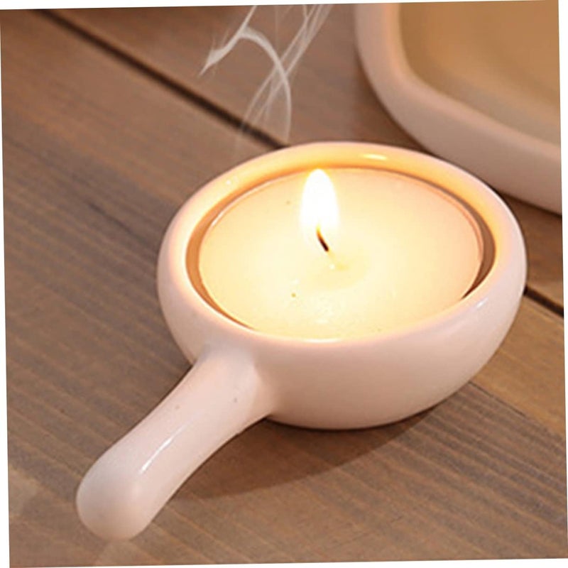 klarako 3pcs Burner Fragrance Ceramic with Holder Incense Aroma Candle Aromatherapy Lamp White Random Color Design Furnace Flowers - Image 4